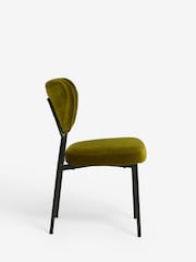 Rockett St George Set of 2 Luxe Needlecord Velvet Vintage Green Perfect Dining Chairs - Image 4 of 6