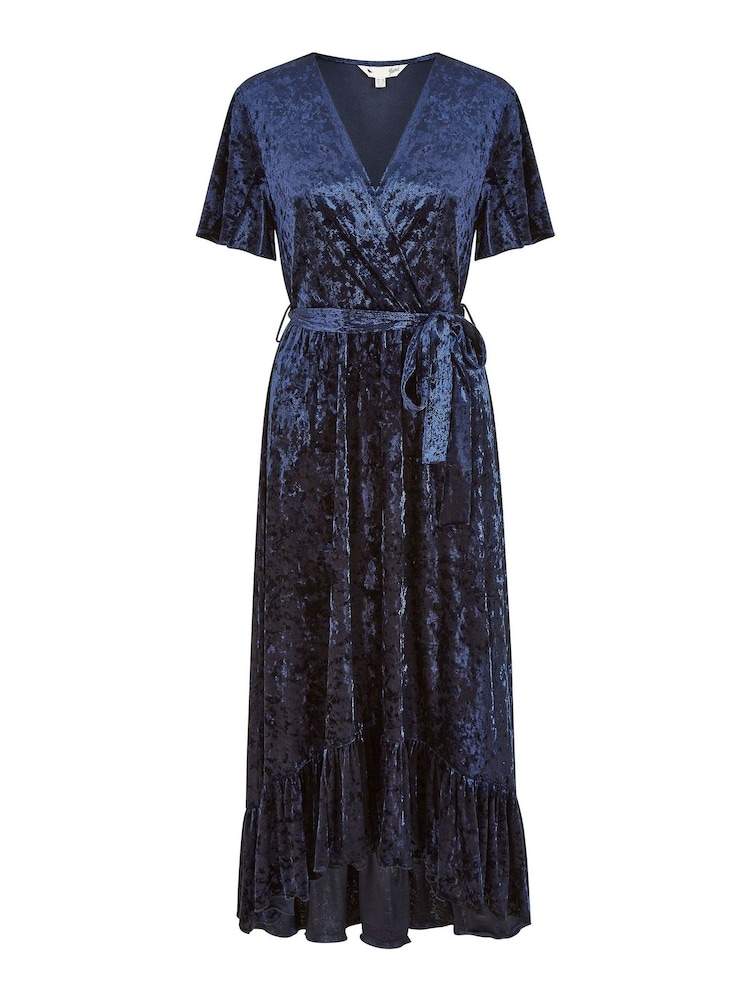Yumi Wickel-Midikleid aus Samt mit Flügelärmeln - Bild 5 von 5 Yumi Wickel-Midikleid aus Samt mit Flügelärmeln - Bild 5 von 5