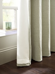 Catherine Lansfield Natural Crinkle Chenille Lined Eyelet Curtains - Image 3 of 4