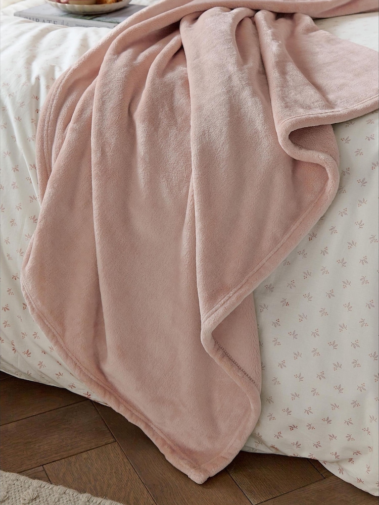 Helena Springfield Pink Snug Fleece Throw - Image 1 of 5 Helena Springfield Pink Snug Fleece Throw - Image 1 of 5