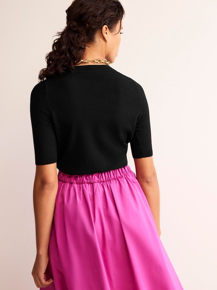 Boden Black Catriona 100% Cotton Crew T-Shirt - Image 2 of 6 Boden Black Catriona 100% Cotton Crew T-Shirt - Image 2 of 6