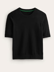 Boden Black Catriona 100% Cotton Crew T-Shirt - Image 5 of 6