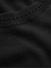 Boden Black Catriona 100% Cotton Crew T-Shirt - Image 6 of 6