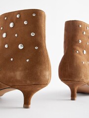Tan Brown Forever Comfort® Stud Detail Ankle Boots - Image 3 of 5