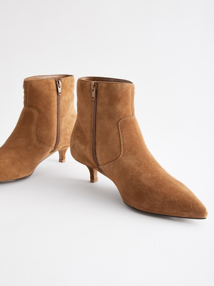 Tan Brown Forever Comfort® Stud Detail Ankle Boots - Image 5 of 5