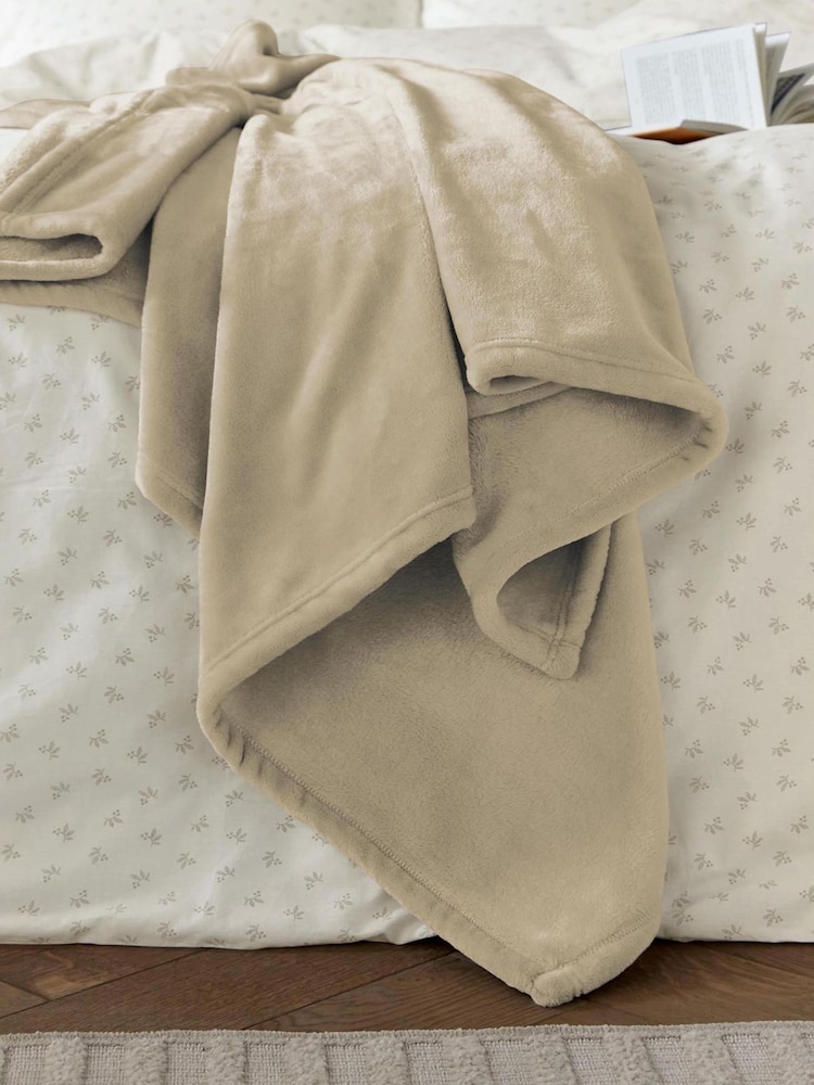 Helena Springfield Linen Snug Fleece Throw - Image 1 of 5 Helena Springfield Linen Snug Fleece Throw - Image 1 of 5