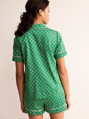 Boden Green Short Sleeve 100% Cotton Pyjama Top - Image 2 of 5