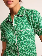Boden Green Short Sleeve 100% Cotton Pyjama Top - Image 4 of 5