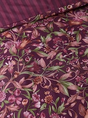 Catherine Lansfield Plum Richmond Floral Reversible Duvet Cover and Pillowcase Set - Image 4 of 4