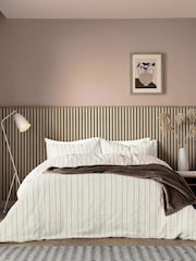 Helena Springfield Chocolate Waffle Stripe Cotton Rich Cover Set - Image 1 of 5