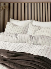 Helena Springfield Chocolate Waffle Stripe Cotton Rich Cover Set - Image 2 of 5