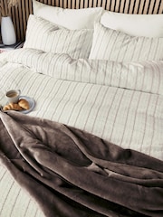 Helena Springfield Chocolate Waffle Stripe Cotton Rich Cover Set - Image 3 of 5