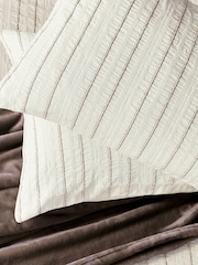 Helena Springfield Chocolate Waffle Stripe Cotton Rich Cover Set - Image 4 of 5