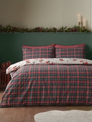 Catherine Lansfield – wendbares Bettbezug- und Kissenbezug-Set mit Weihnachts-Hochlandrind-Motiv - Bild 3 von 5