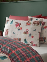 Catherine Lansfield – wendbares Bettbezug- und Kissenbezug-Set mit Weihnachts-Hochlandrind-Motiv - Bild 4 von 5