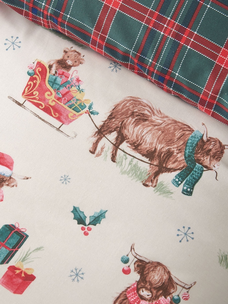 Catherine Lansfield – wendbares Bettbezug- und Kissenbezug-Set mit Weihnachts-Hochlandrind-Motiv - Bild 5 von 5 Catherine Lansfield – wendbares Bettbezug- und Kissenbezug-Set mit Weihnachts-Hochlandrind-Motiv - Bild 5 von 5