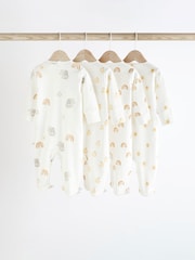 White Rainbow and Elephant Baby 100% Cotton Sleepsuits 4 Pack (0-2yrs) - Image 2 of 8
