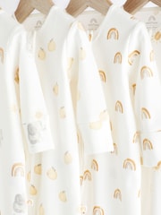 White Rainbow and Elephant Baby 100% Cotton Sleepsuits 4 Pack (0-2yrs) - Image 3 of 8