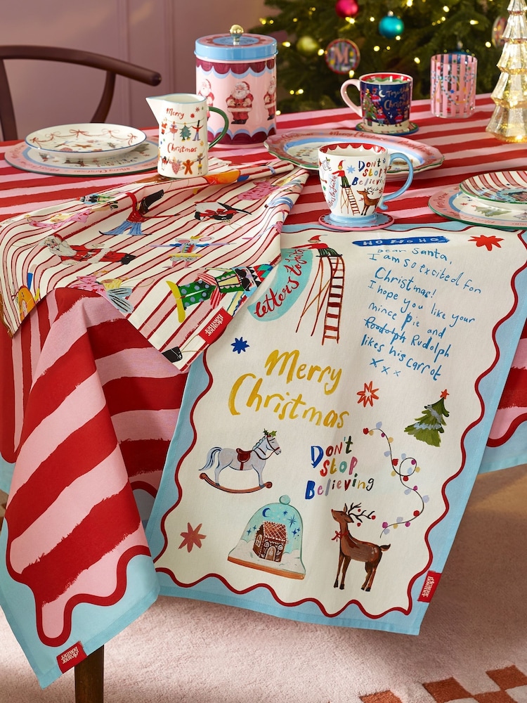 Eleanor Bowmer 2 Pack White Christmas Dear Santa Cotton Tea Towel - Image 2 of 2 Eleanor Bowmer 2 Pack White Christmas Dear Santa Cotton Tea Towel - Image 2 of 2