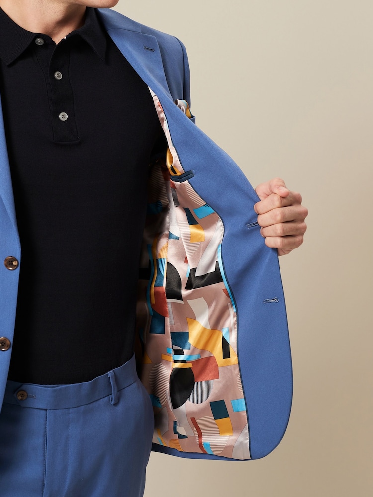 Cobalt Blue Slim Fit Motionflex Stretch Suit Jacket - Image 4 of 10