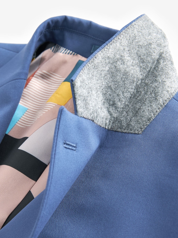 Cobalt Blue Slim Fit Motionflex Stretch Suit Jacket - Image 8 of 10