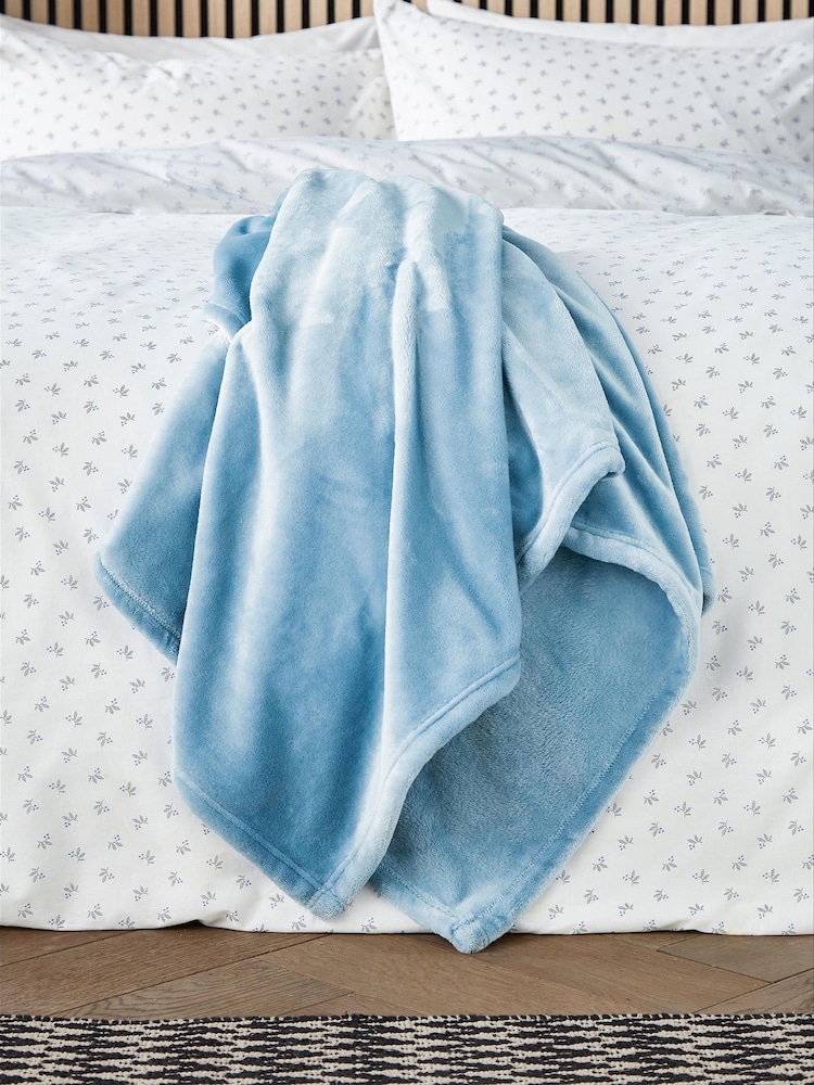 Helena Springfield Navy Snug Fleece Throw - Image 1 of 5 Helena Springfield Navy Snug Fleece Throw - Image 1 of 5
