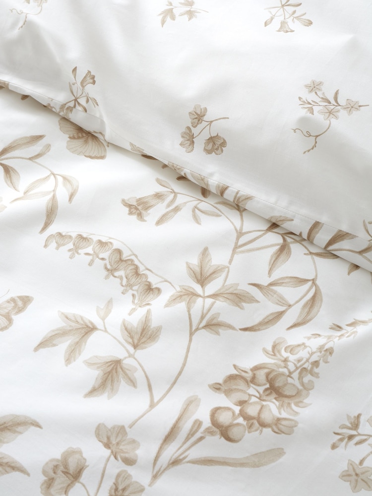 Bianca Natural Thea Floral Cotton Reversible Duvet Cover Set - Image 5 of 5 Bianca Natural Thea Floral Cotton Reversible Duvet Cover Set - Image 5 of 5