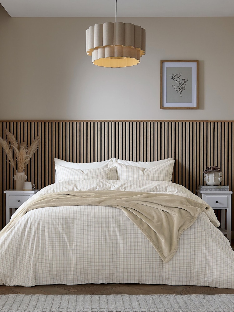 Helena Springfield Linen Tranquil Check Cotton Rich Cover Set - Image 1 of 6