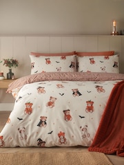 Parure de lit réversible Catherine Lansfield Scare Bears Housse de couette et taie d'oreiller Ensemble - Image 1 sur 5