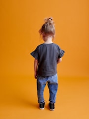 Charcoal Grey Frill Short Sleeve T-Shirt (3mths-7yrs) - Image 2 of 6