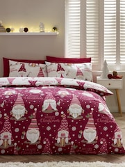 Catherine Lansfield weihnachtliches Gonks Wendebettbezug- und Kissenbezug-Set - Bild 2 von 4