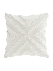 Pineapple Elephant White Diamond Tufted 100% Cotton Cushion - Image 2 of 3