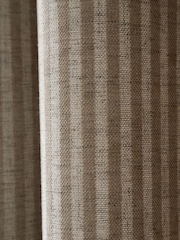 Bianca Natural Chenille Stripe Lined Eyelet Curtains - Image 3 of 5