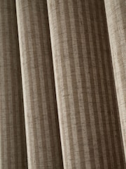 Bianca Natural Chenille Stripe Lined Eyelet Curtains - Image 4 of 5