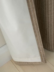 Bianca Natural Chenille Stripe Lined Eyelet Curtains - Image 5 of 5