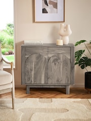 Dark Arches Mango Wood Effect Small Sideboard - Image 2 of 11