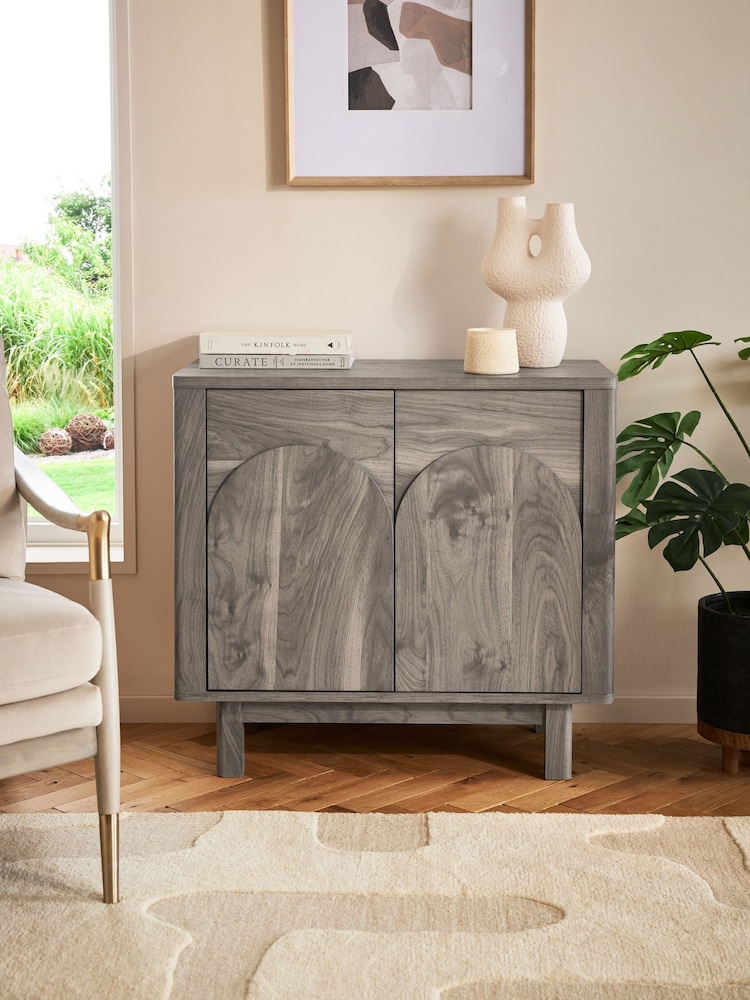 Dark Arches Mango Wood Effect Small Sideboard - Image 2 of 11