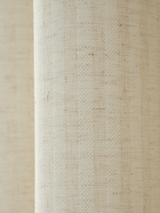 Bianca Cream Chenille Stripe Lined Eyelet Curtains - Image 3 of 5