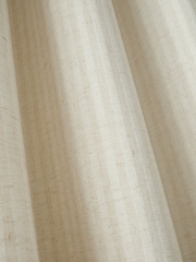 Bianca Cream Chenille Stripe Lined Eyelet Curtains - Image 4 of 5