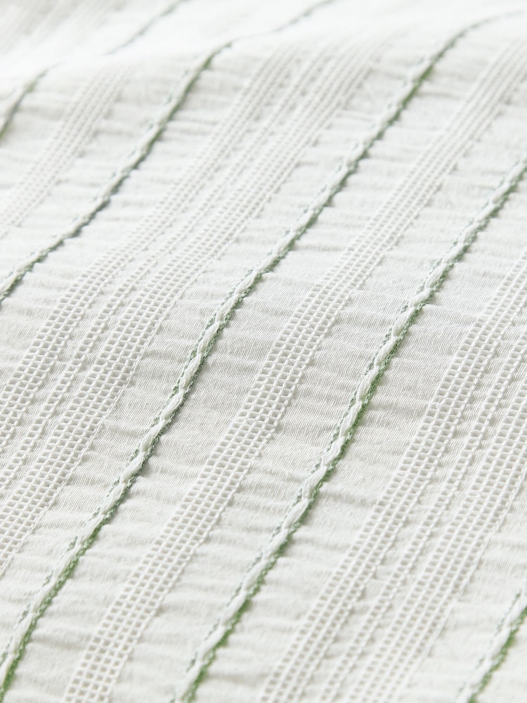 Helena Springfield Green Waffle Stripe Cotton Rich Cover Set - Image 6 of 6 Helena Springfield Green Waffle Stripe Cotton Rich Cover Set - Image 6 of 6
