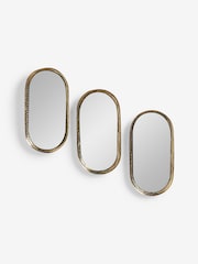 Gold Set of 3 Decorative Wall Mirrors - Image 2 of 4