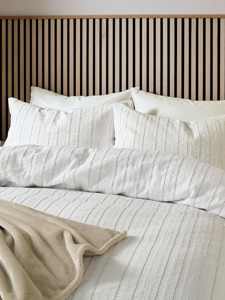 Helena Springfield Linen Waffle Stripe Cotton Rich Cover Set - Image 2 of 5 Helena Springfield Linen Waffle Stripe Cotton Rich Cover Set - Image 2 of 5