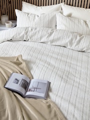 Helena Springfield Linen Waffle Stripe Cotton Rich Cover Set - Image 3 of 5