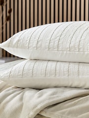 Helena Springfield Linen Waffle Stripe Cotton Rich Cover Set - Image 4 of 5