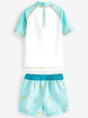 Green/White Smiles Sunsafe Top and Shorts Set (3mths-7yrs) - Image 6 of 8
