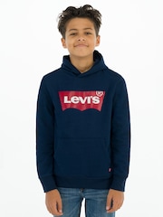 Levi's® Navy Blue Batwing Logo Hoodie - Image 2 of 5
