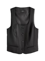 Black Square Neck Waistcoat - Image 6 of 7