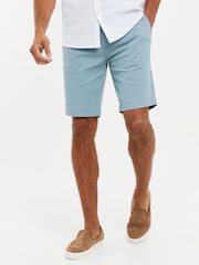 Threadbare Light Blue Slim Fit Cotton Chino Shorts With Stretch - Image 1 of 4