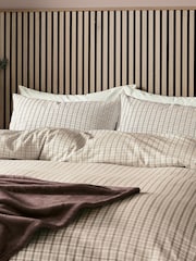Helena Springfield Chocolate Tranquil Check Cotton Rich Cover Set - Image 2 of 6