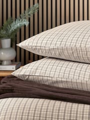 Helena Springfield Chocolate Tranquil Check Cotton Rich Cover Set - Image 3 of 6